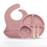 Baby Feeding Essential Baby Dinner Set Infant Training Eating Utensils-Pink